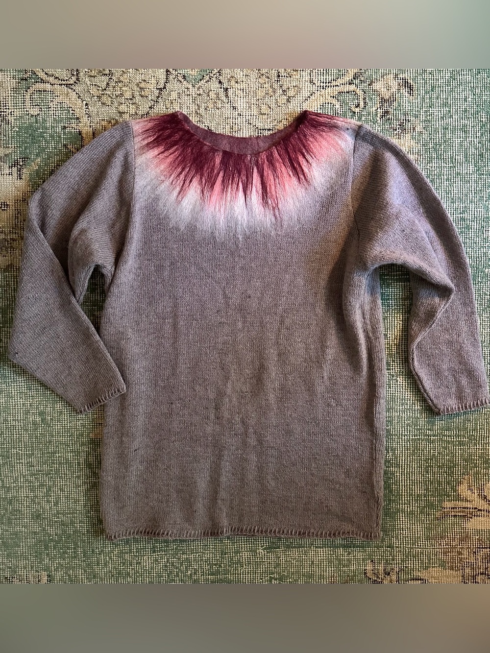 Frú Pálína Stunning 100% Wool Handmade Pullover Icelandic Sweater SMALL